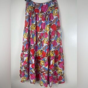 J. McLaughlin Floral Maxi Skirt - Red, Pink, Yellow